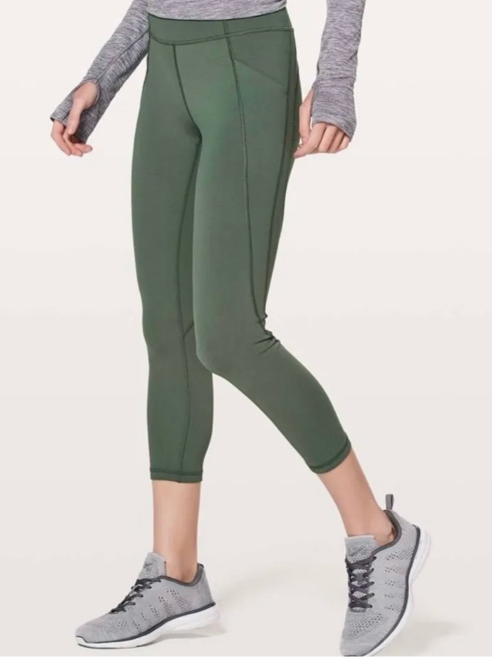Lululemon Time To Sweat Crop *23" Dark Forest